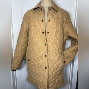 Ladies Liz Claiborne Reversible Tan/ Brown Quilted Long Coat